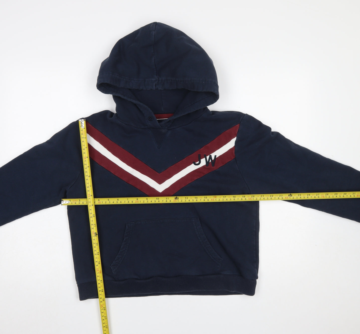 Jack Wills Womens Navy Hoodie UK 14 Pullover Cotton Blend Long Sleeve