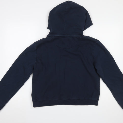 Jack Wills Womens Navy Hoodie UK 14 Pullover Cotton Blend Long Sleeve