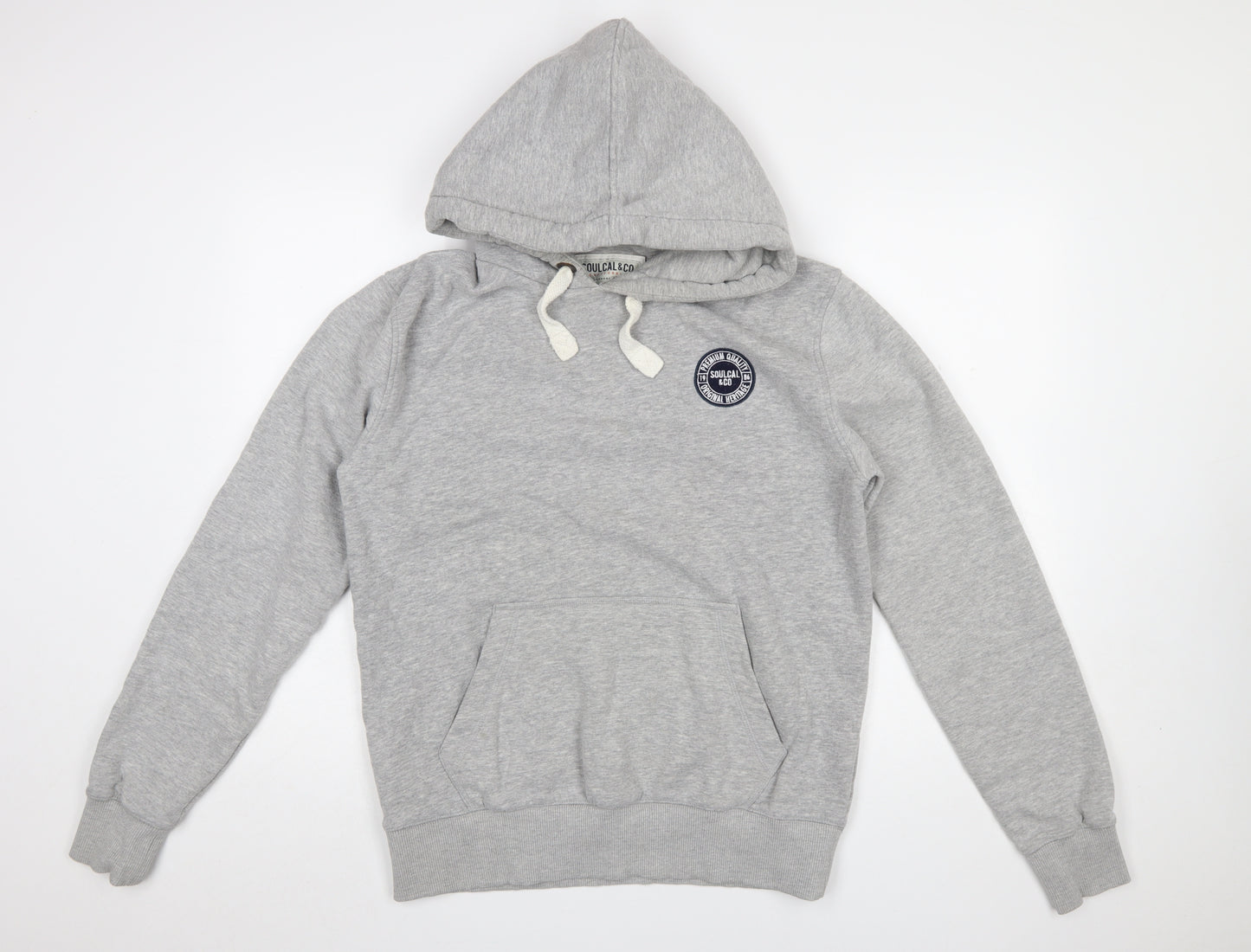SoulCal & Co Men's Grey Pullover Hoodie Large Cotton Blend