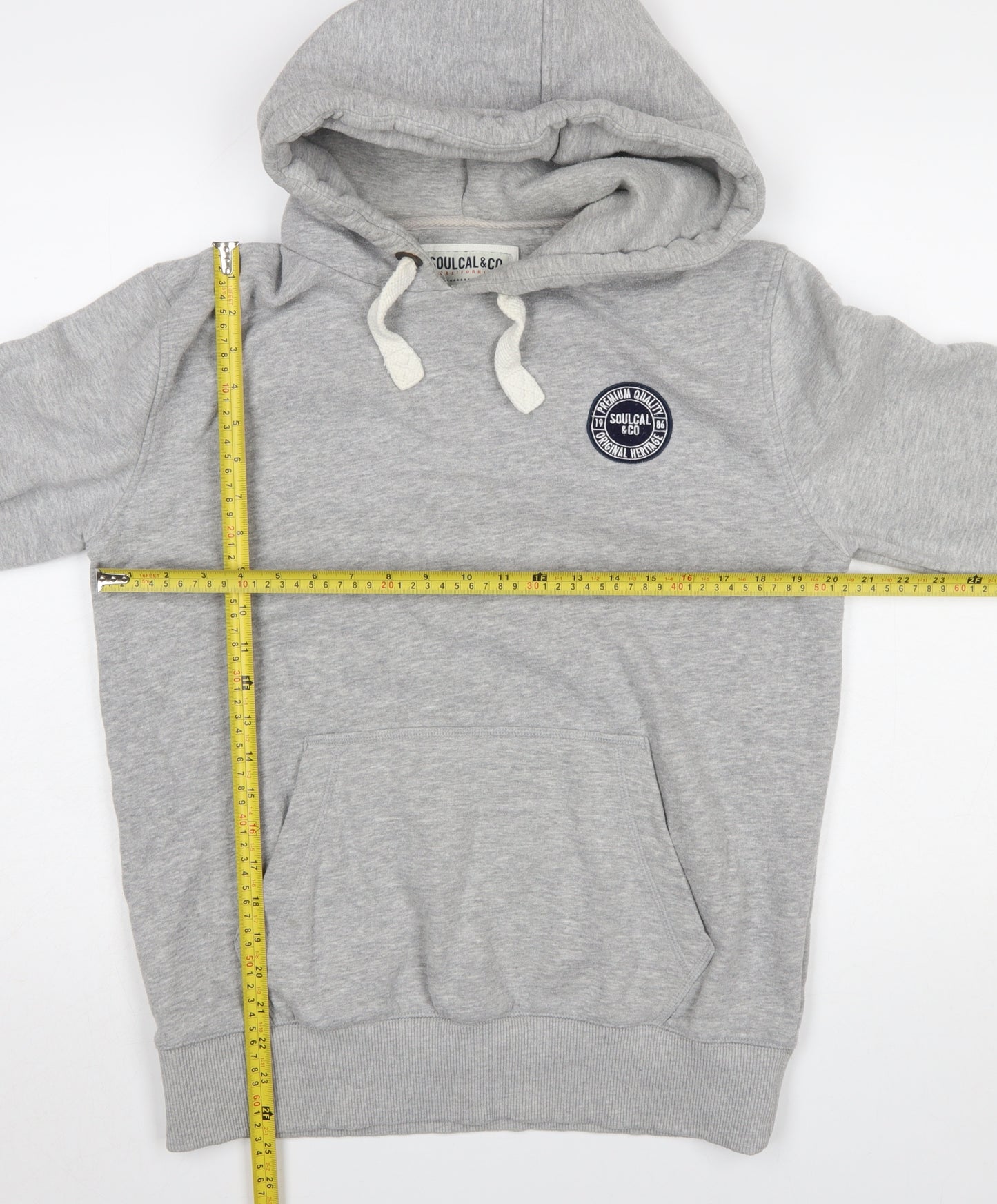 SoulCal & Co Men's Grey Pullover Hoodie Large Cotton Blend