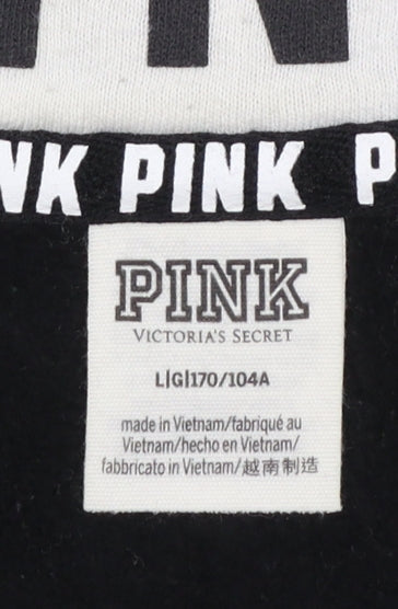 Victoria’s Secret Pink Women’s Black & White 1/4 Zip Pullover Sweatshirt Size L