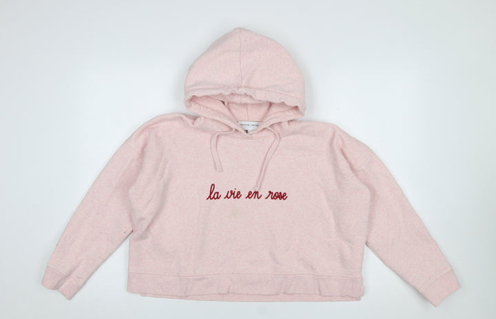 Maison Labiche Women Pink Embroidered Pullover Hoodie Size S