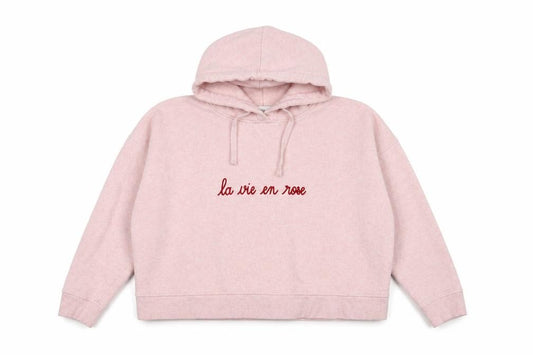 Maison Labiche Women Pink Embroidered Pullover Hoodie Size S