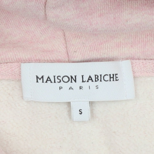 Maison Labiche Women Pink Embroidered Pullover Hoodie Size S