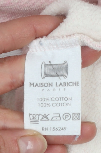 Maison Labiche Women Pink Embroidered Pullover Hoodie Size S