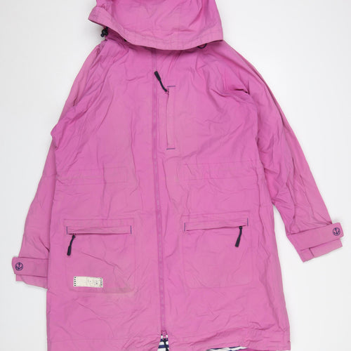 Lazy Jacks Women's Pink XL Rain Coat Waterproof Hooded Long Jacket
