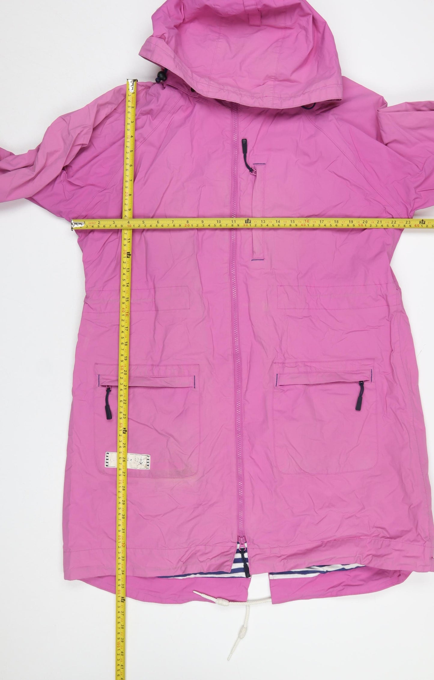 Lazy Jacks Women's Pink XL Rain Coat Waterproof Hooded Long Jacket
