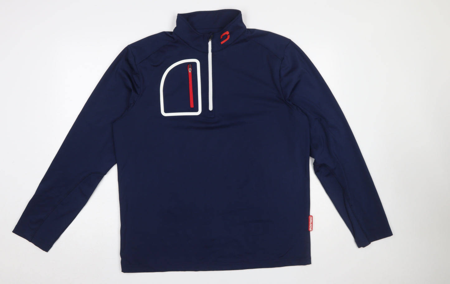 Druids Men’s Blue 1/4 Zip Sports Sweatshirt Size L Moisture Wicking