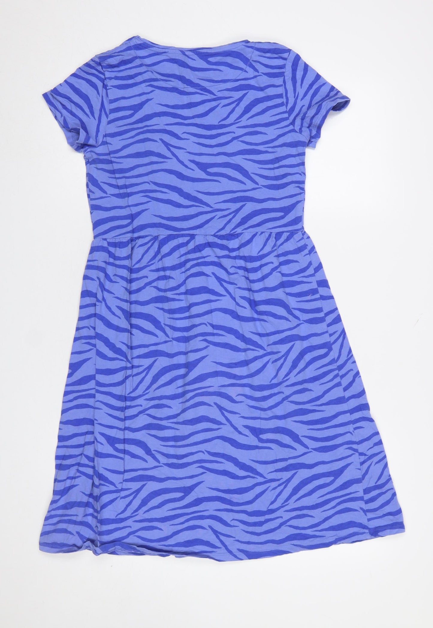 John Lewis Girls Blue Animal Print Skater Dress Size 14 Years Cotton