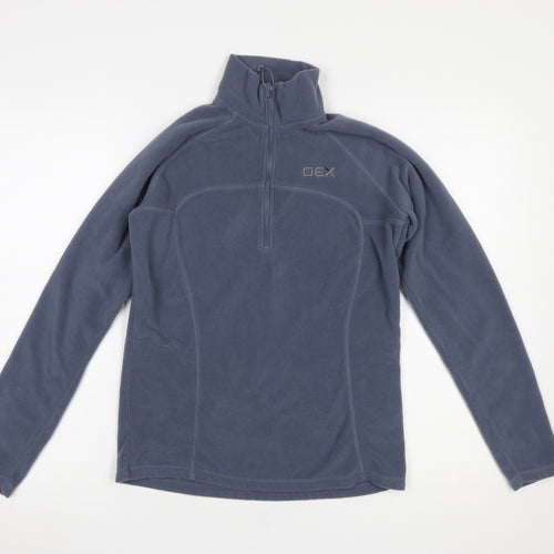 OEX Women's Blue Fleece Pullover Sweatshirt UK 8 1/2 Zip Outdoor Top