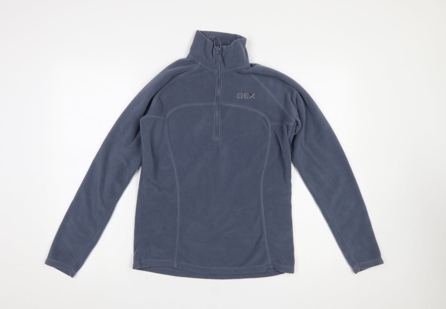 OEX Women's Blue Fleece Pullover Sweatshirt UK 8 1/2 Zip Outdoor Top