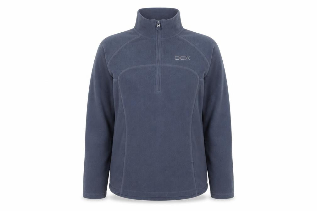 OEX Women's Blue Fleece Pullover Sweatshirt UK 8 1/2 Zip Outdoor Top