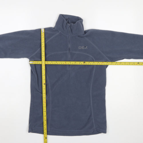 OEX Women's Blue Fleece Pullover Sweatshirt UK 8 1/2 Zip Outdoor Top