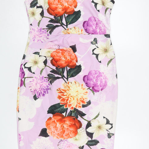 Dorothy Perkins Women’s Multicoloured Floral Bodycon Dress UK 10