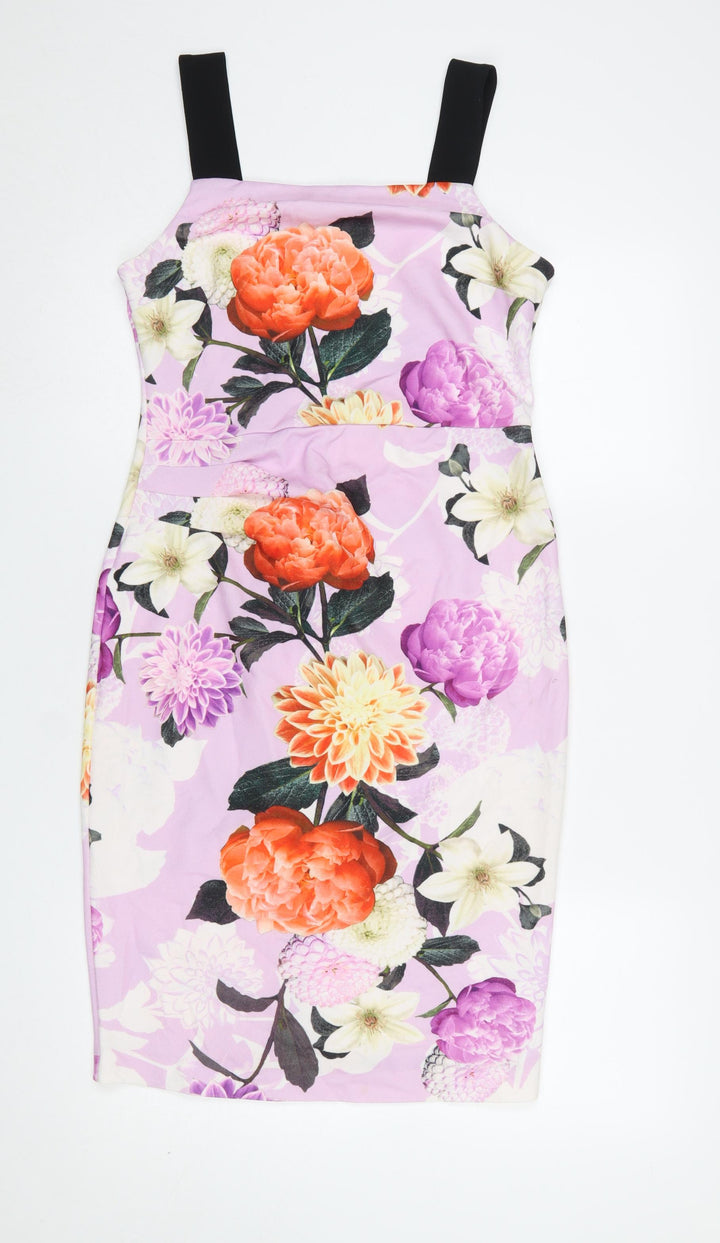 Dorothy Perkins Women’s Multicoloured Floral Bodycon Dress UK 10