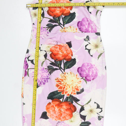 Dorothy Perkins Women’s Multicoloured Floral Bodycon Dress UK 10