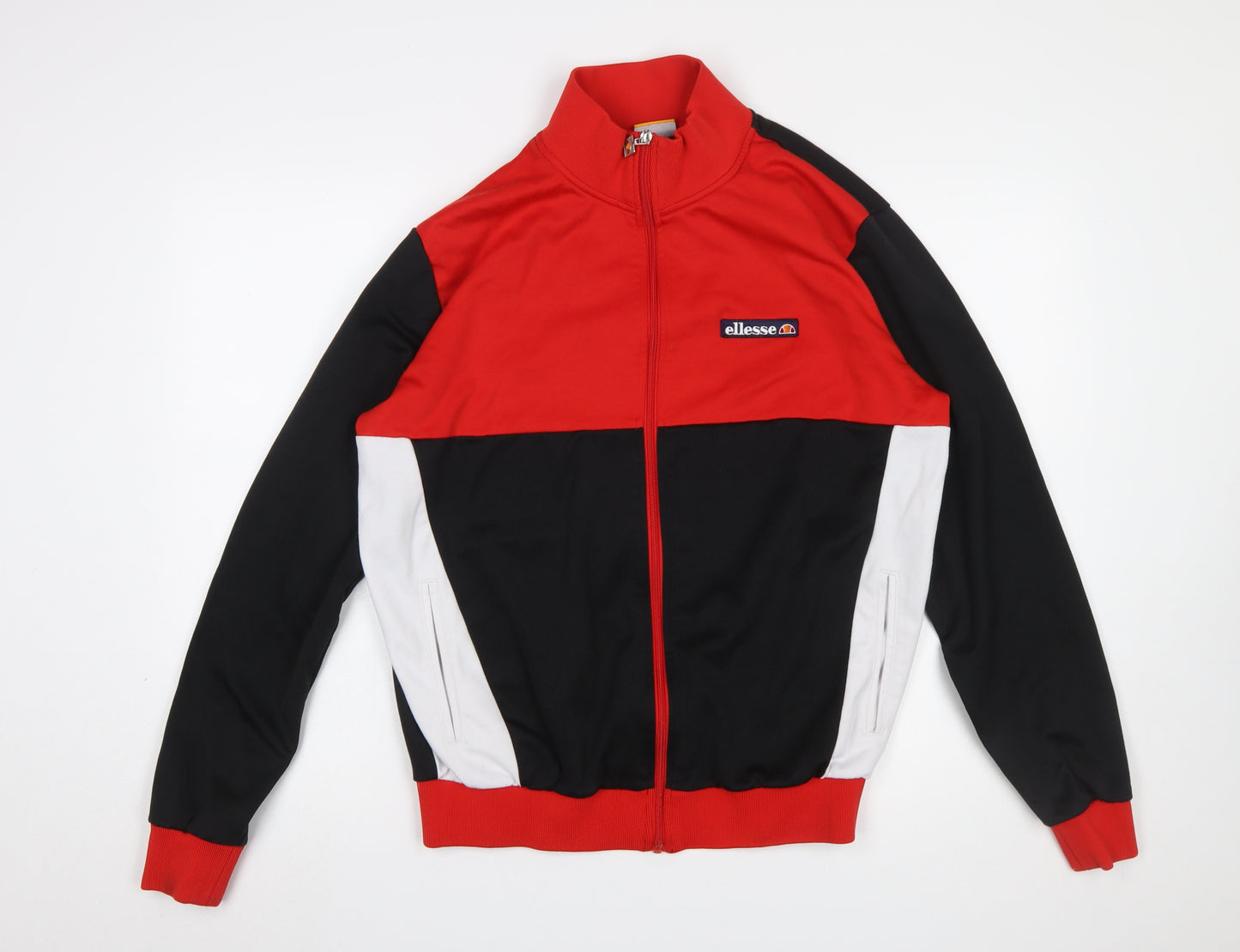Ellesse Men's Red Black White Full Zip Sports Sweatshirt L