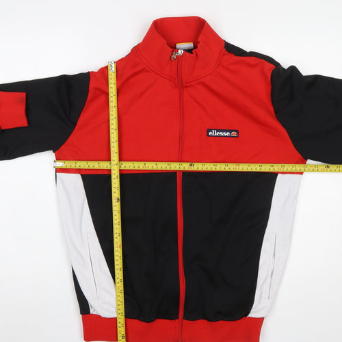 Ellesse Men's Red Black White Full Zip Sports Sweatshirt L