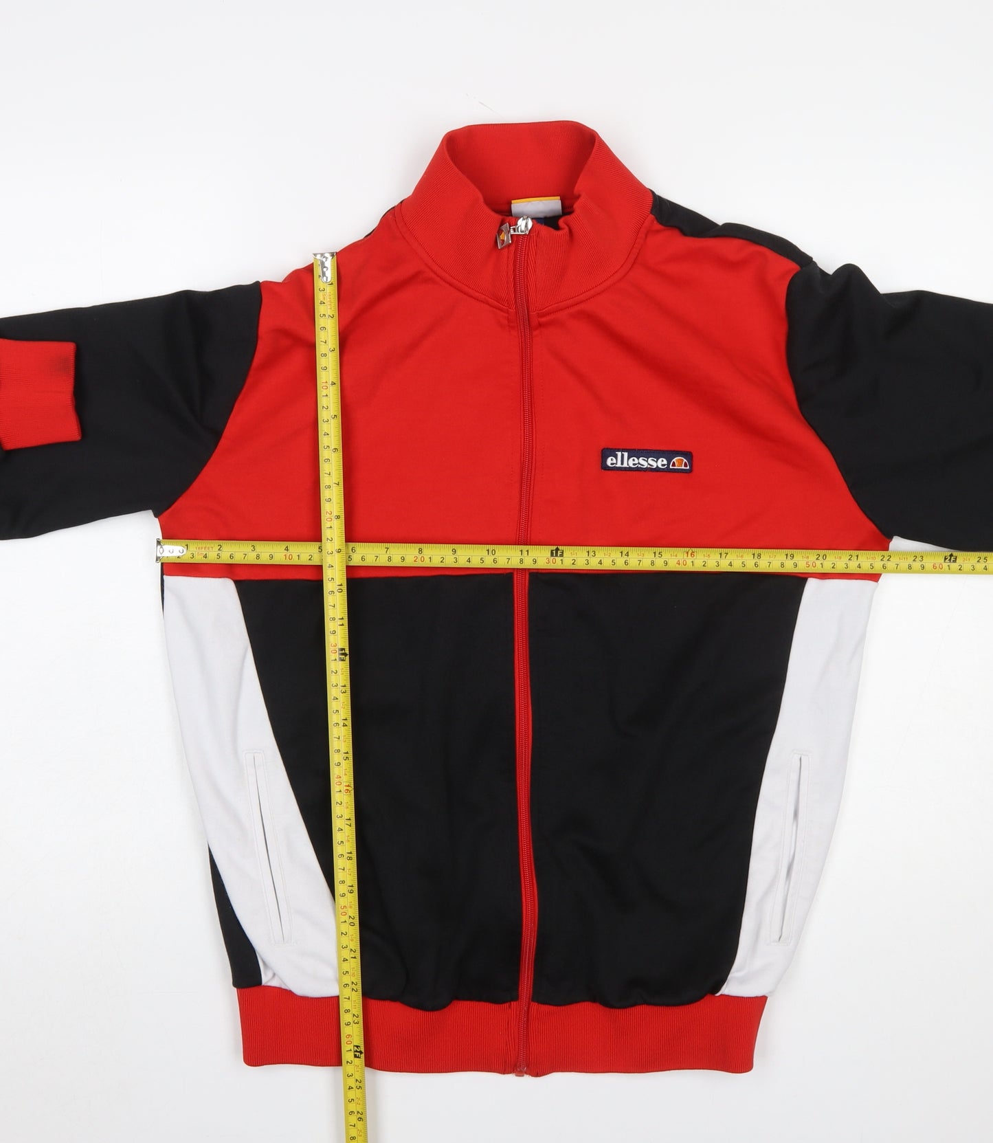 Ellesse Men's Red Black White Full Zip Sports Sweatshirt L