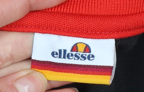 Ellesse Men's Red Black White Full Zip Sports Sweatshirt L