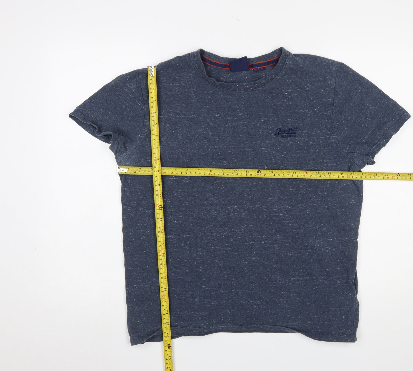 Superdry Men's Blue XL Crew Neck Cotton Logo T-Shirt