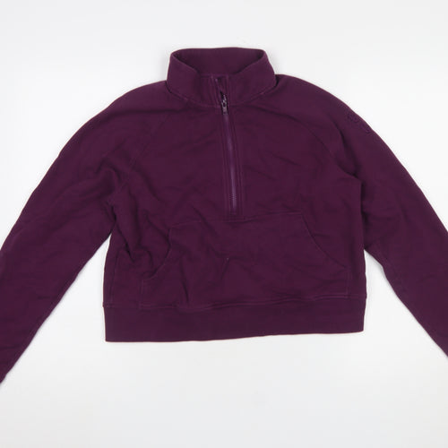 Gym+Coffee Women's Purple 1/2 Zip Pullover Sweatshirt Size S