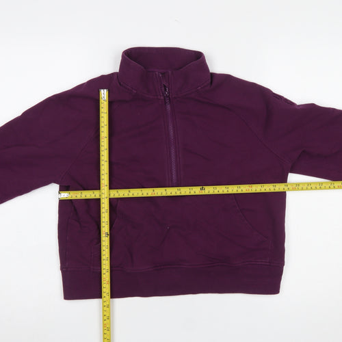Gym+Coffee Women's Purple 1/2 Zip Pullover Sweatshirt Size S