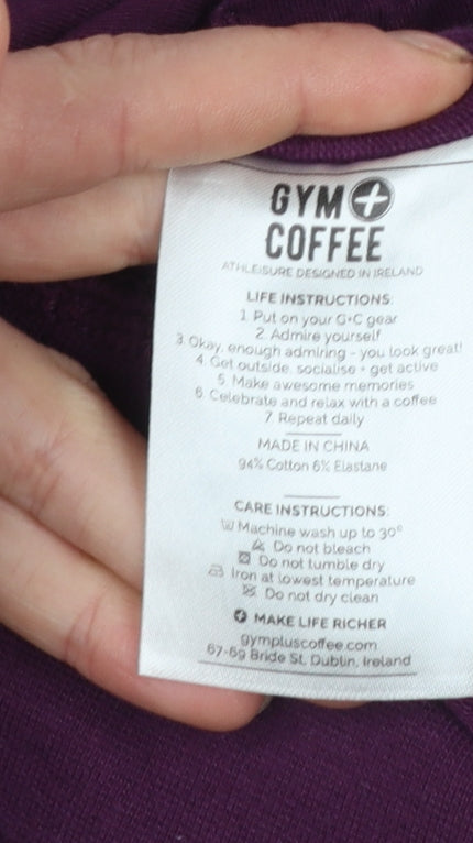Gym+Coffee Women's Purple 1/2 Zip Pullover Sweatshirt Size S