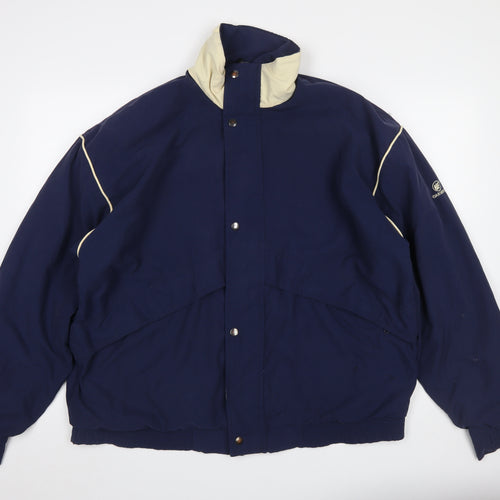 Oakmont Men's Blue L Bomber Jacket Full Zip Lined Sportswear