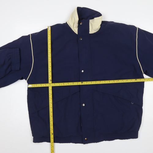 Oakmont Men's Blue L Bomber Jacket Full Zip Lined Sportswear