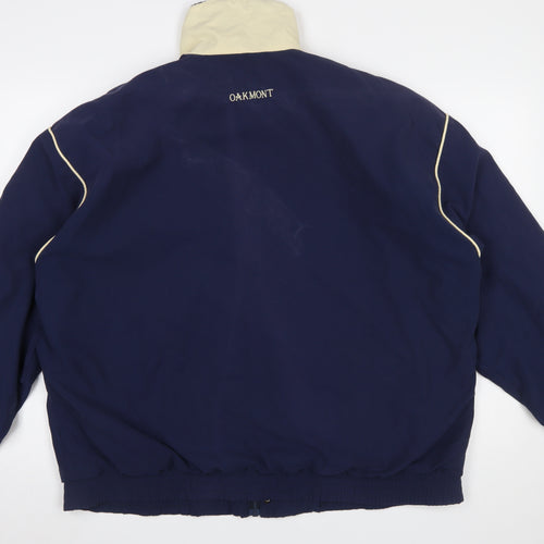 Oakmont Men's Blue L Bomber Jacket Full Zip Lined Sportswear