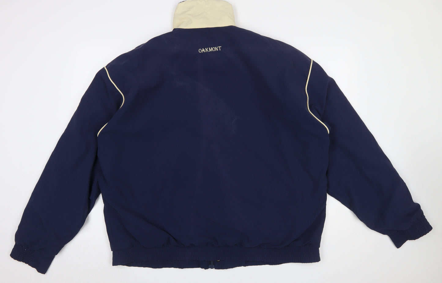 Oakmont Men's Blue L Bomber Jacket Full Zip Lined Sportswear