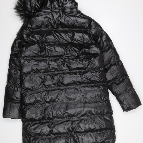 Brave Soul Women’s Black Long Hooded Puffer Coat Size 12