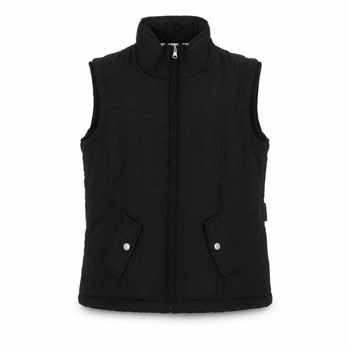 Sm Casual Women Black Size 12 Polyester Zip Waistcoat Bodywarmer