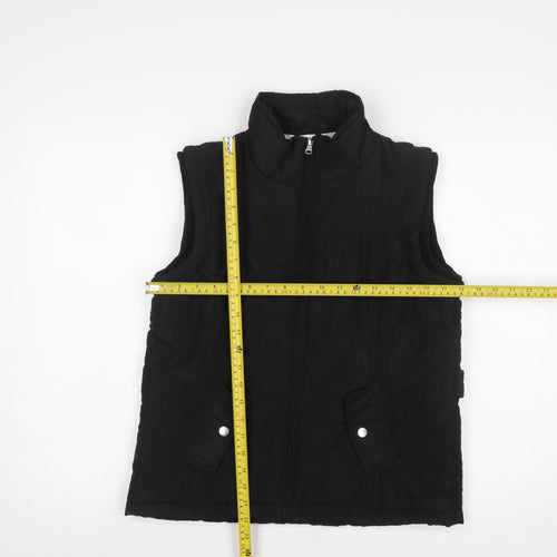Sm Casual Women Black Size 12 Polyester Zip Waistcoat Bodywarmer