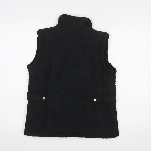 Sm Casual Women Black Size 12 Polyester Zip Waistcoat Bodywarmer