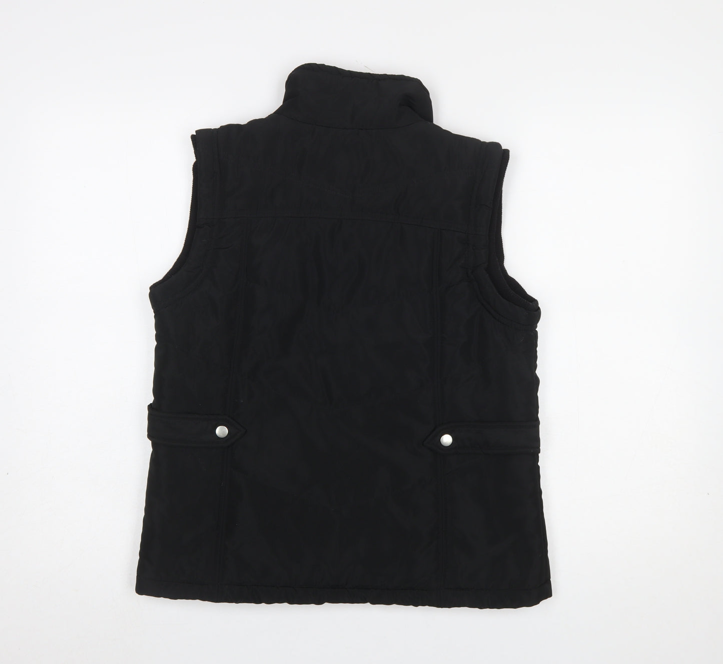 Sm Casual Women Black Size 12 Polyester Zip Waistcoat Bodywarmer