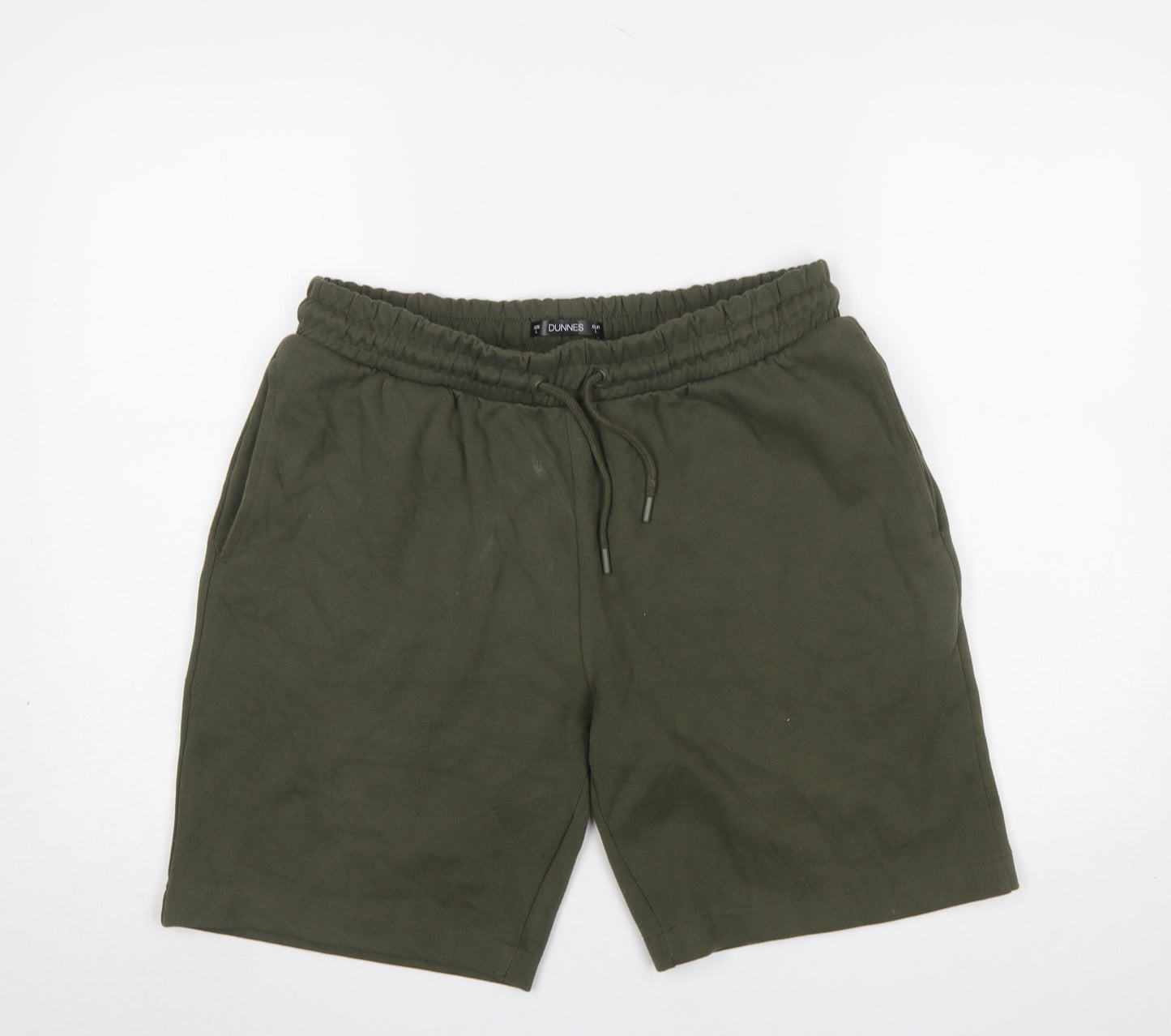 Dunnes Men’s Green L Sweat Shorts Elastic Waist Casual Cotton Blend