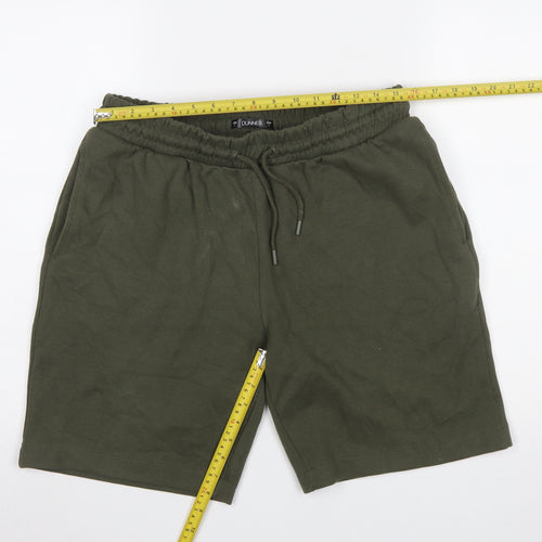 Dunnes Men’s Green L Sweat Shorts Elastic Waist Casual Cotton Blend