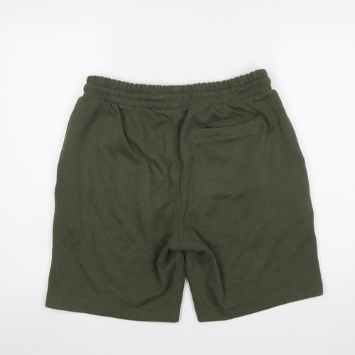 Dunnes Men’s Green L Sweat Shorts Elastic Waist Casual Cotton Blend