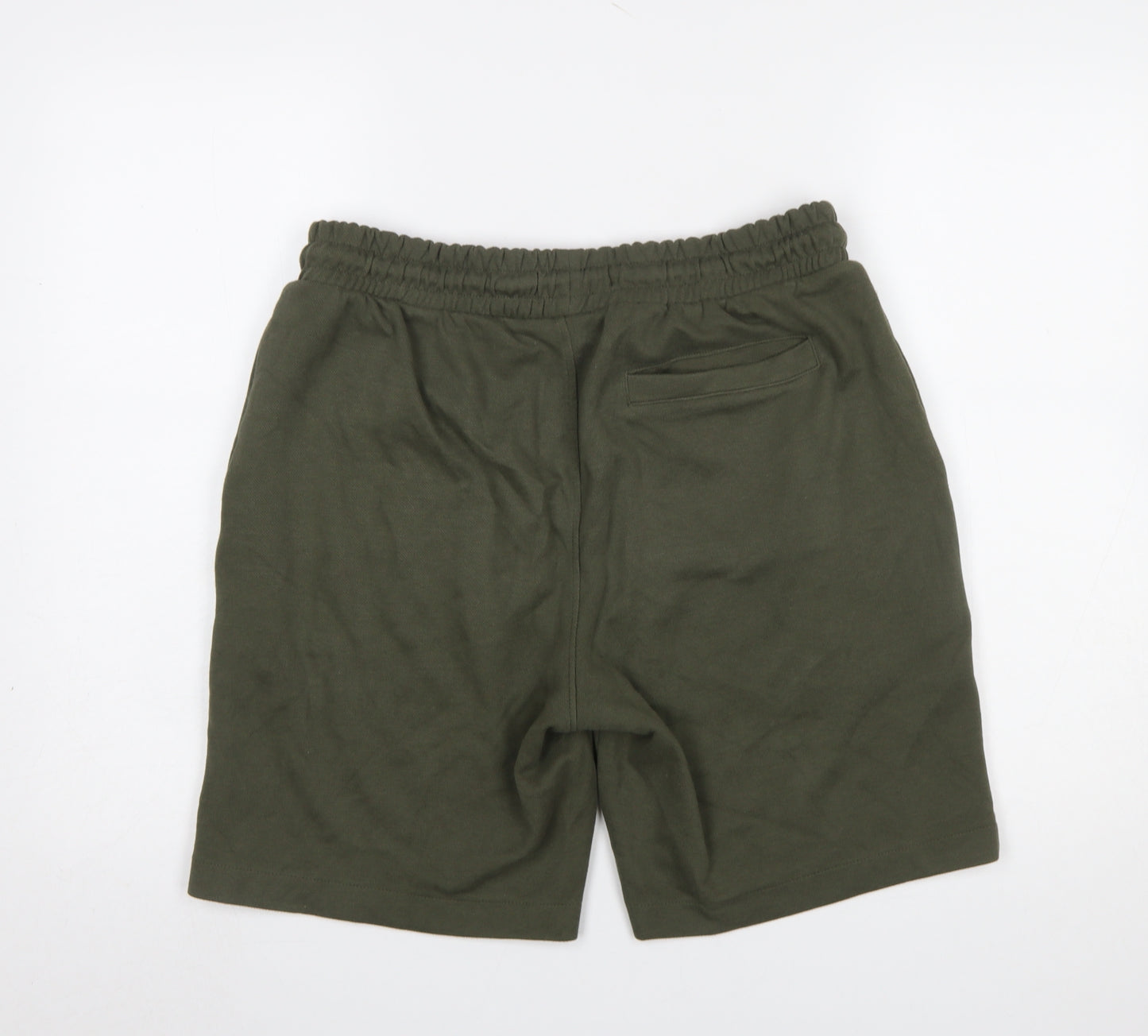 Dunnes Men’s Green L Sweat Shorts Elastic Waist Casual Cotton Blend