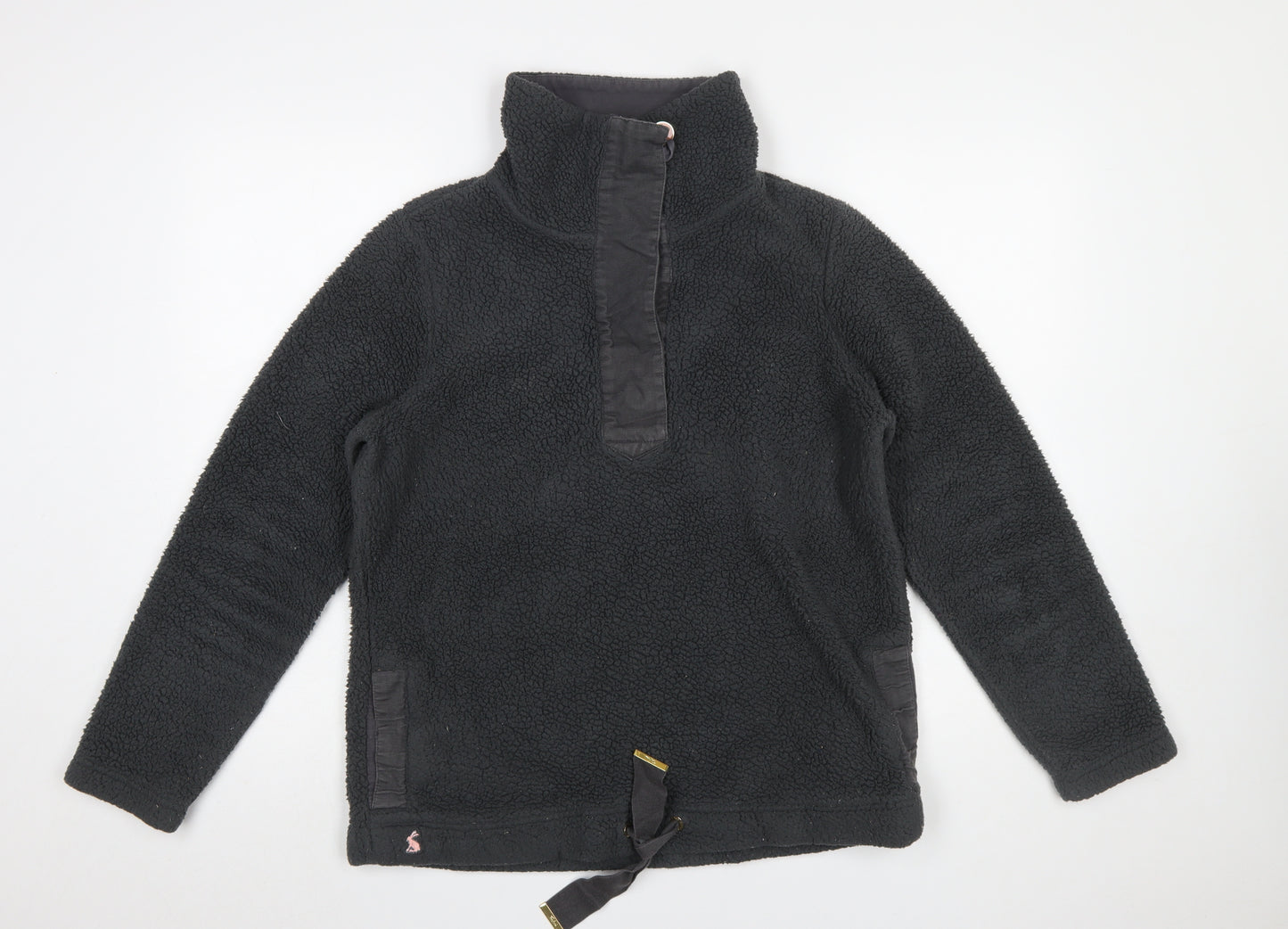 Joules Women Grey Fleece Pullover Sweatshirt Size 12 Warm Casual