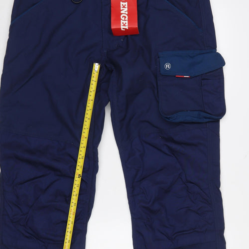 Engel Men's Blue Cargo Work Trousers Size 39.5 Regular Polyester Cotton