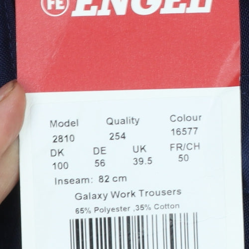 Engel Men's Blue Cargo Work Trousers Size 39.5 Regular Polyester Cotton
