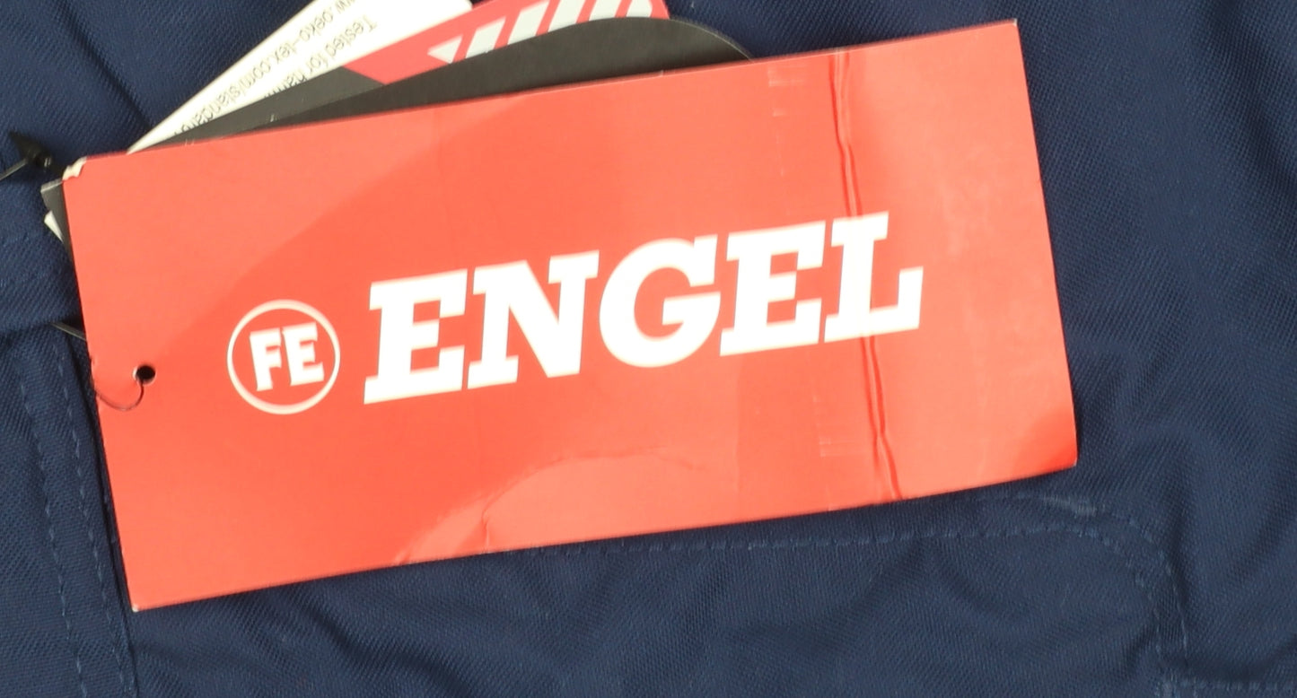 Engel Men's Blue Cargo Work Trousers Size 39.5 Regular Polyester Cotton