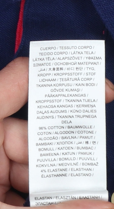 GANT Men Blue Regular Fit Cotton Polo Shirt Size M