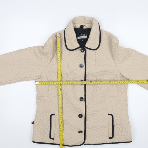 Hobbs Women Beige Quilted Mid-Length Jacket Size 16
