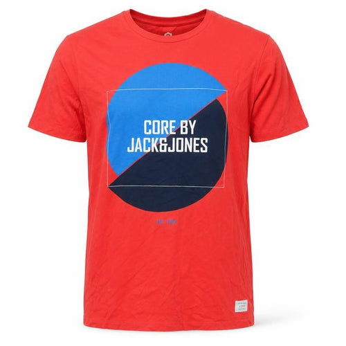 Jack & Jones Core Red Graphic Print Men's Cotton T-Shirt Size M