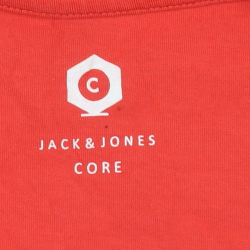 Jack & Jones Core Red Graphic Print Men's Cotton T-Shirt Size M