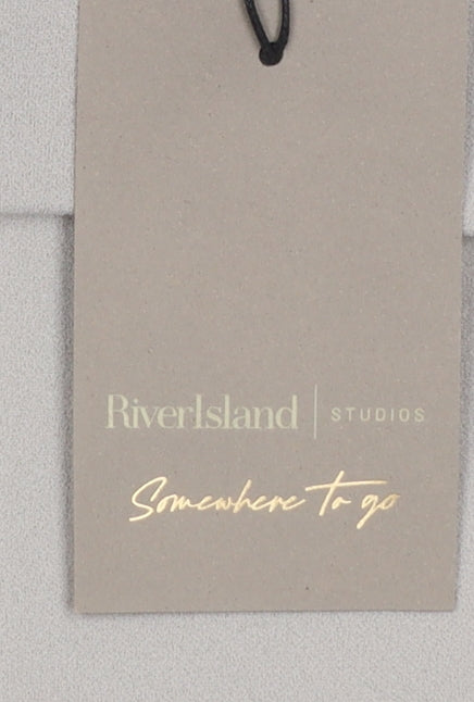 River Island Women’s Light Grey Strapless Off Shoulder Slim Fit Top UK 16